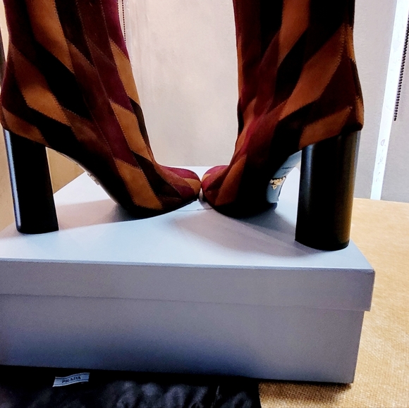 Prada Patchwork Suede Ankle Boots. - Picture 9 of 16